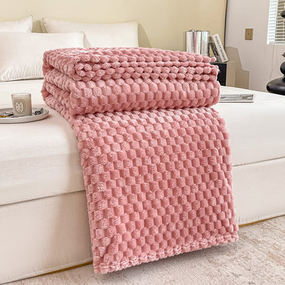 Plaid texturé coloris rose cerisier