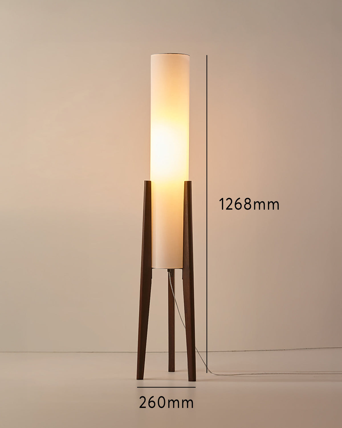 Lampadaire LED à pied en bois et abat-jour en tissu, photo 11