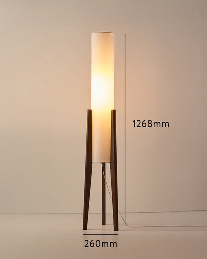 Lampadaire LED à pied en bois et abat-jour en tissu, photo 11