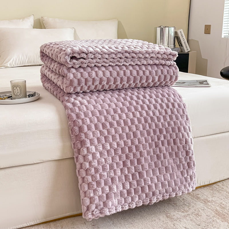 Plaid texturé coloris violet taro