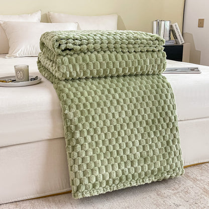 Plaid texturé coloris vert menthe