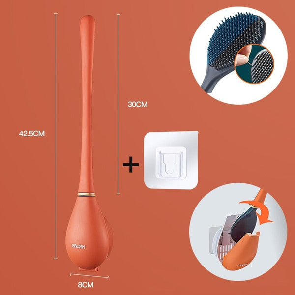 Support de brosse WC fixé au mur à l'aide d'un adhésif