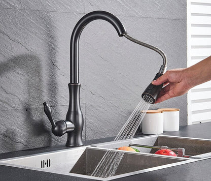 Robinet de cuisine en inox avec douchette extractible, vue 3