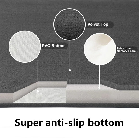 Tapis de bain en velours à mousse à mémoire de forme, dessous antidérapant