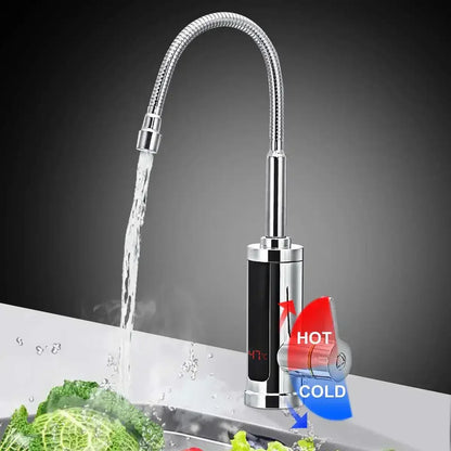 Robinet de cuisine électrique blanc installé au-dessus d'un évier