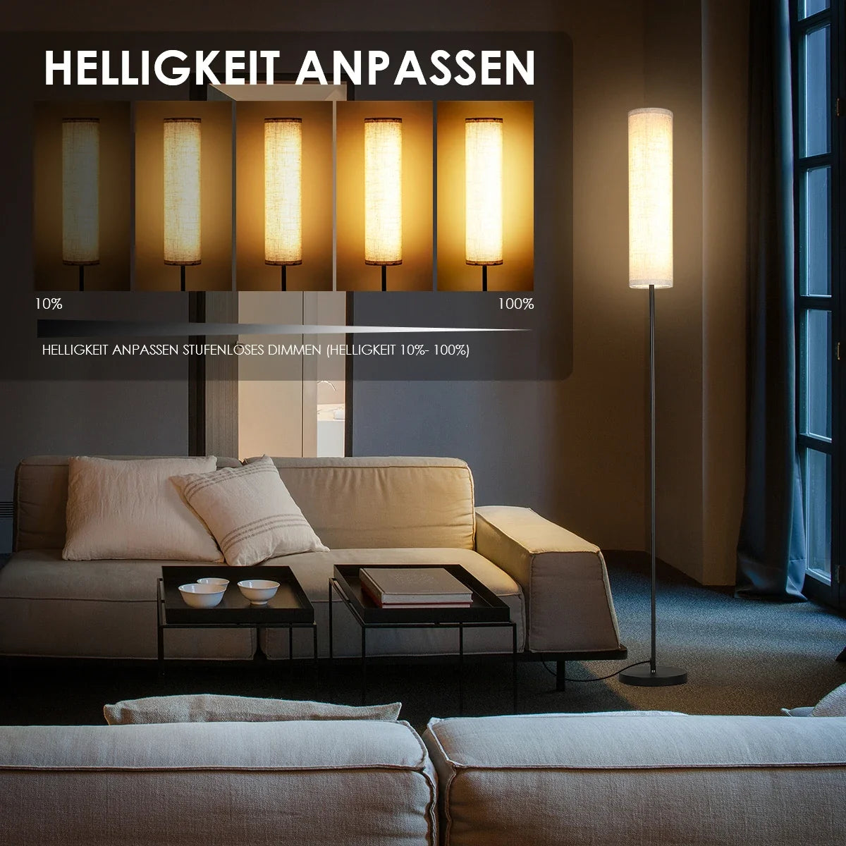 Lampadaire LED à intensité réglable avec télécommande, vue 8