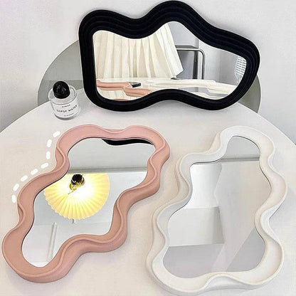 Miroir décoratif en forme de nuage de couleur rose