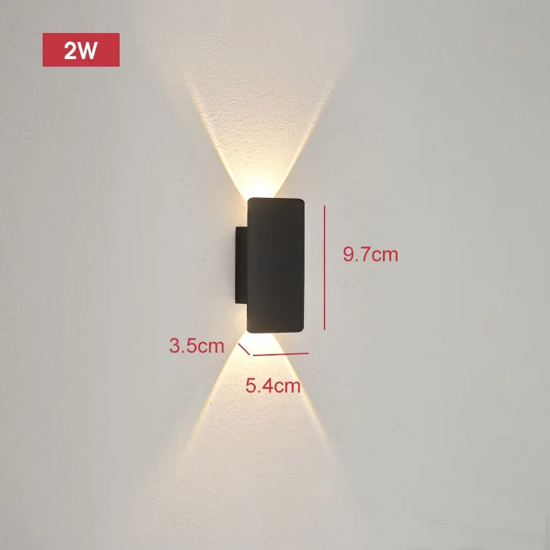 Applique murale extérieure LED noire, taille 10 cm