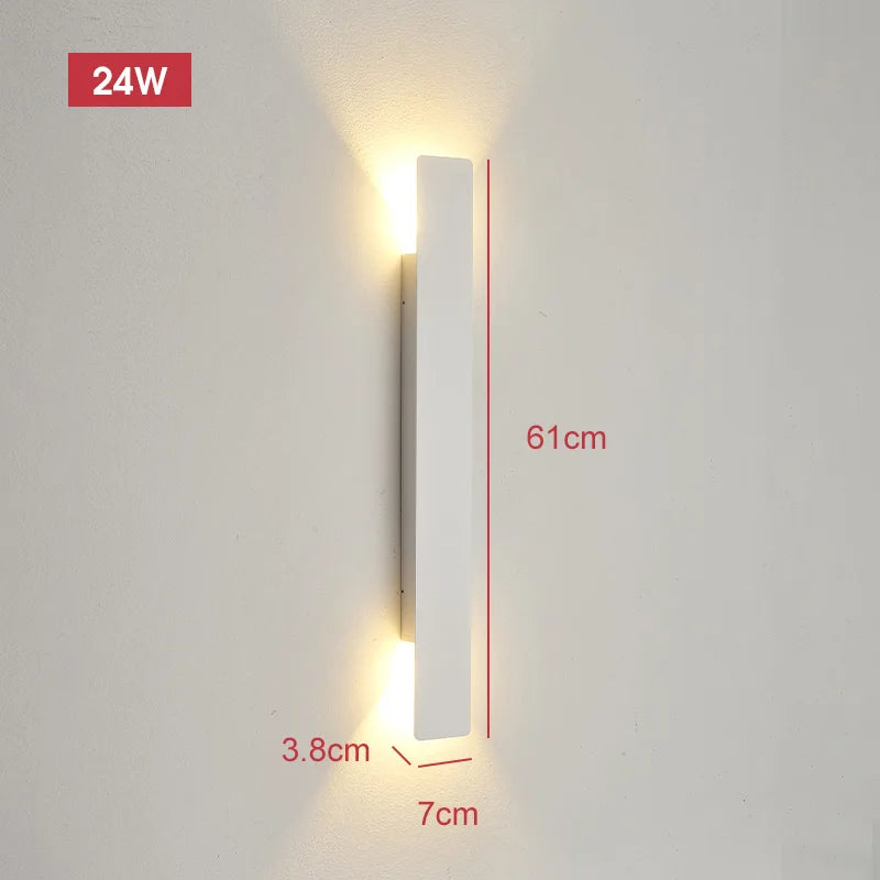 Applique murale extérieure LED blanche, taille 60 cm