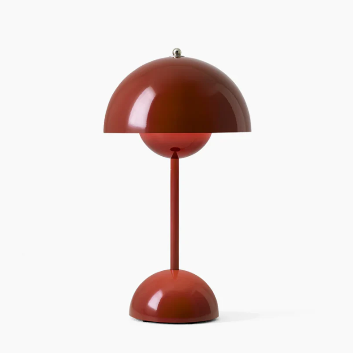 Lampe de table LED brun-rouge