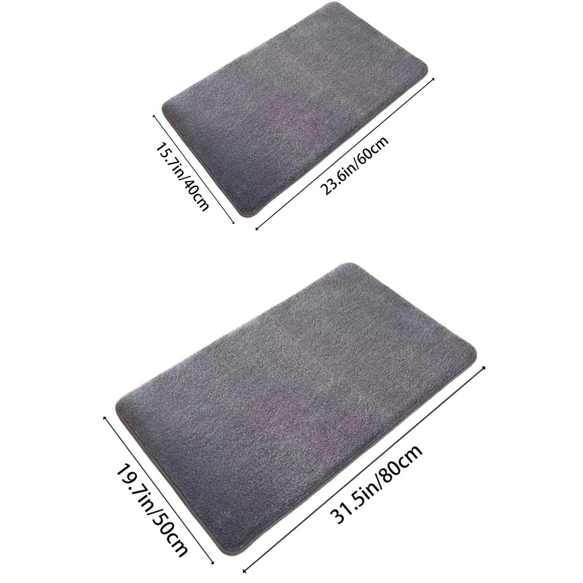 Tapis de bain bleu sur carrelage de salle de bains