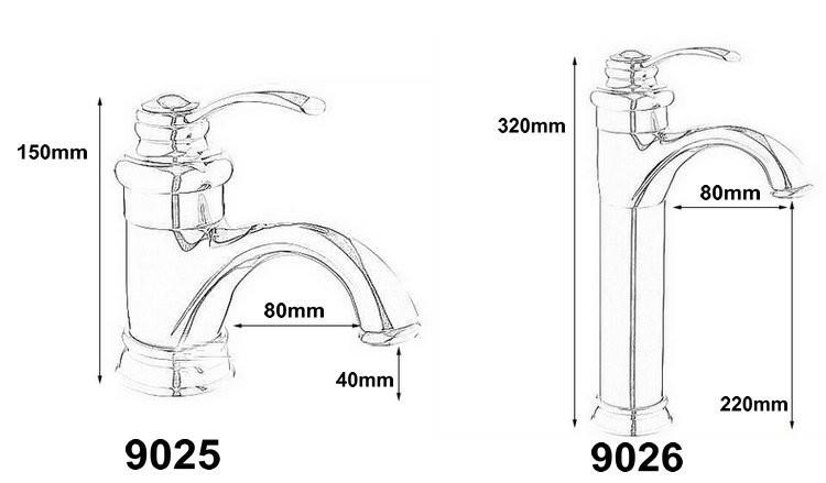 Robinet de lavabo à levier unique, finition noire