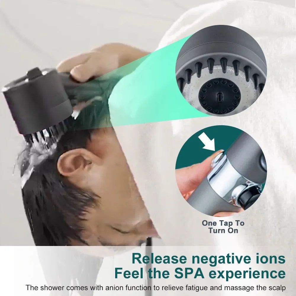 Picots en silicone sur la face du pommeau de douche