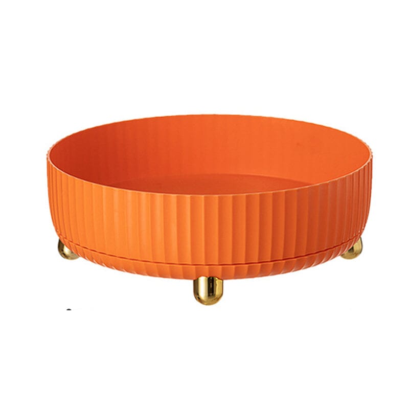 Dimensions du plateau tournant de rangement : 22 cm de diamètre sur 7,5 cm de hauteur