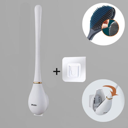 Plusieurs brosses WC en silicone de coloris différents