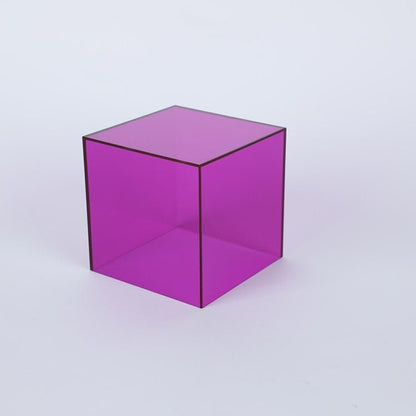 Boîte de rangement en acrylique lilas avec parois transparentes