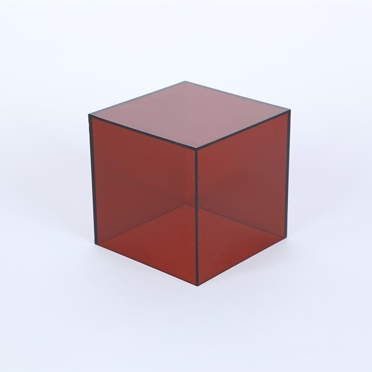 Boîte de rangement en acrylique marron avec parois transparentes