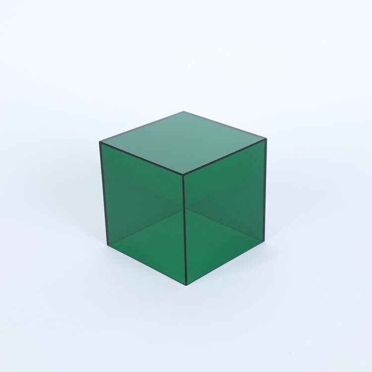 Boîte de rangement en acrylique vert foncé avec parois transparentes