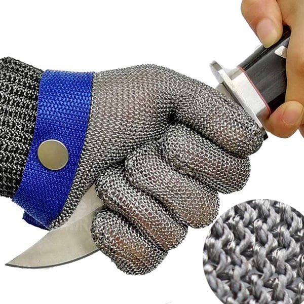 Gant anti-coupure en maille d'acier inoxydable, vue d'ensemble