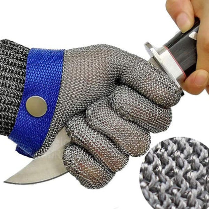 Gant anti-coupure en maille d'acier inoxydable, vue d'ensemble
