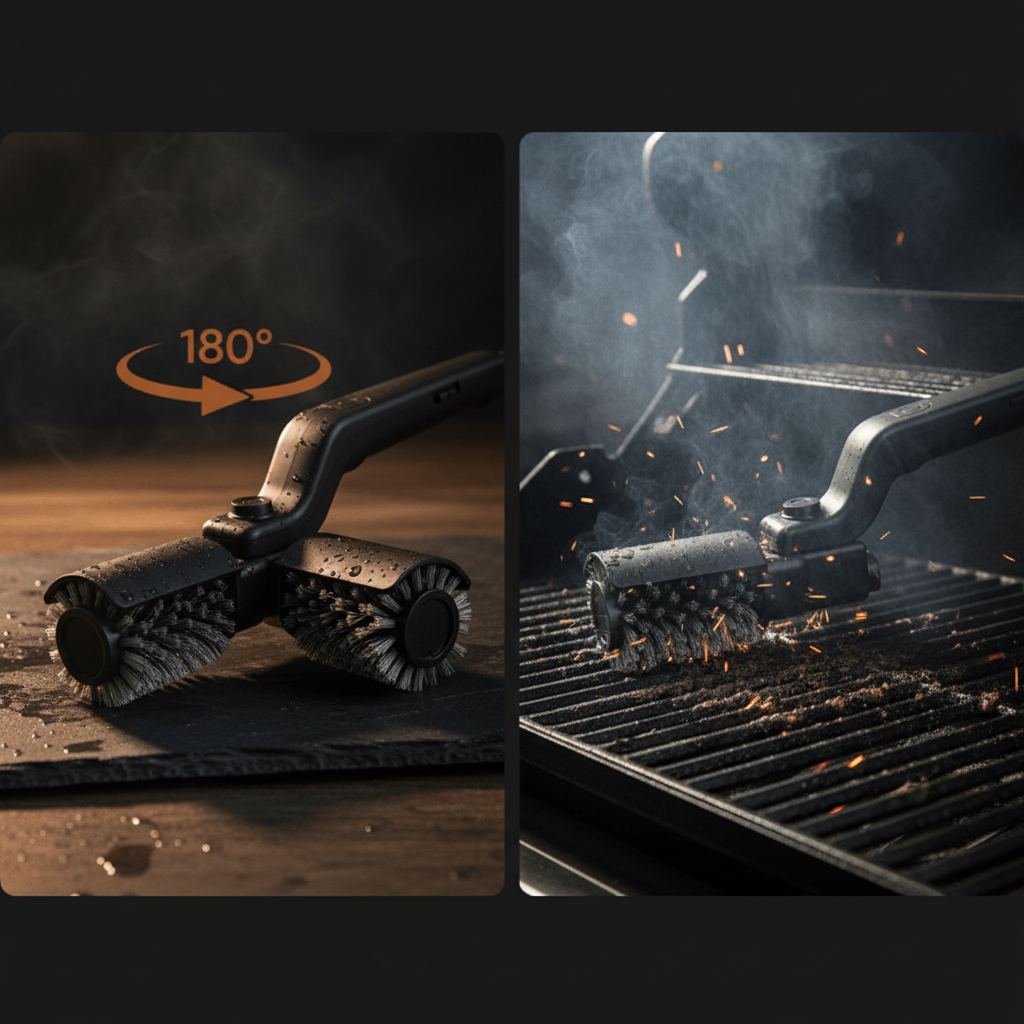 Tête rotative à 180° de la brosse Grill'Éclat