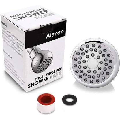 Pommeau de douche haute pression chromé vu de profil
