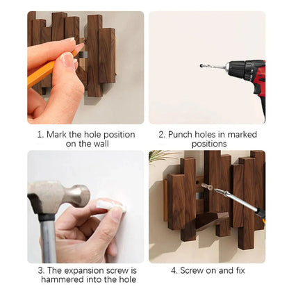 Porte-manteau mural en bois – image 7 sur 10