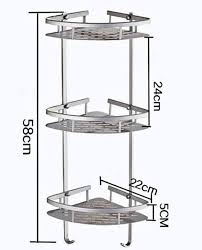 Tablette perforée en aluminium de l'étagère d'angle, vue de près avec sa visserie de fixation murale