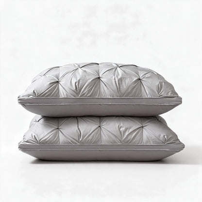 Oreiller d'hôtel gris à enveloppe en polyester matelassée