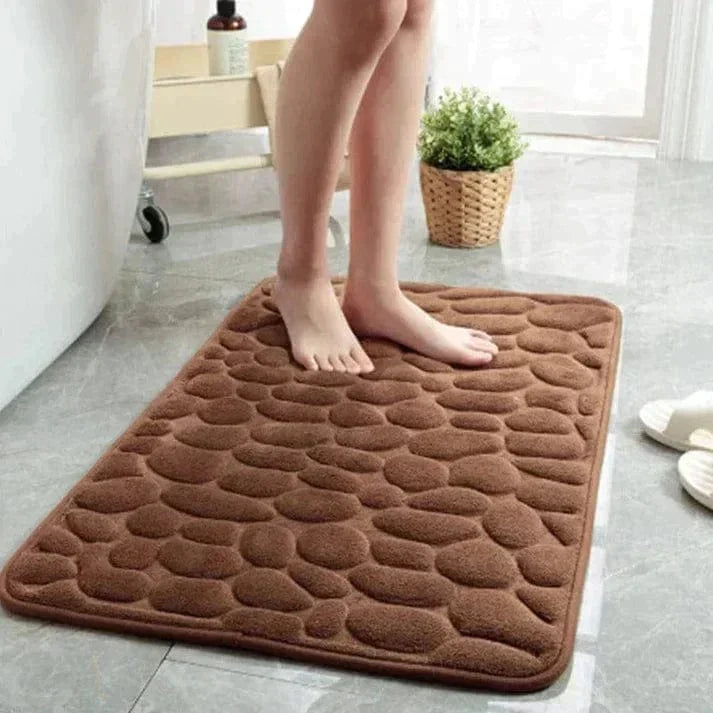 Surface en flanelle du tapis de bain vue de près