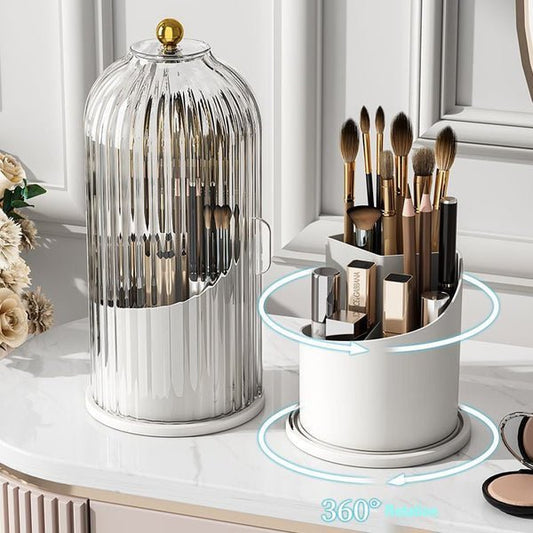 Organisateur rotatif de pinceaux de maquillage blanc
