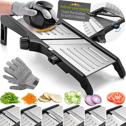 Gants anti-coupure et pièces démontables de la mandoline de cuisine