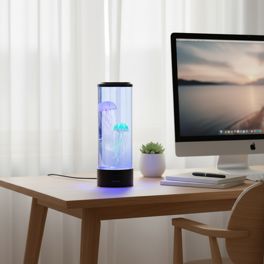 Lampe Méduse dans un salon scandinave clair