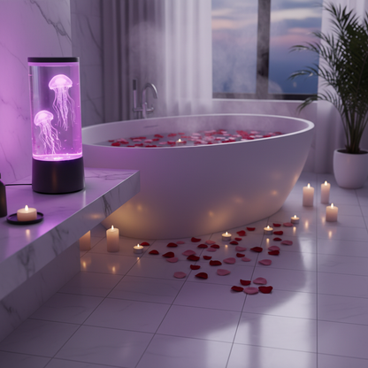 Lampe Méduse dans une salle de bain spa