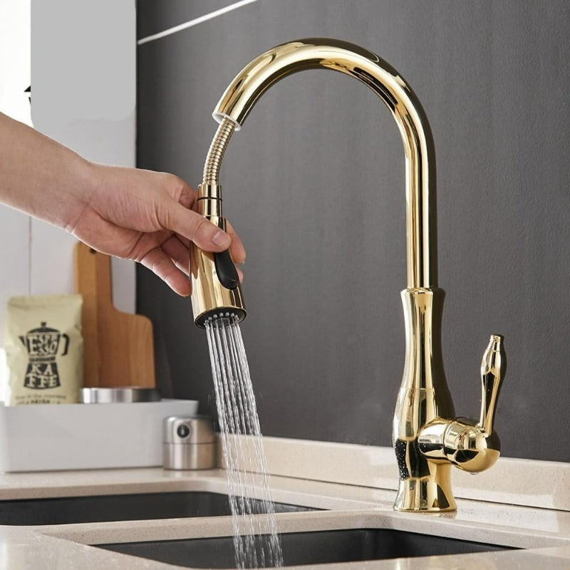 Robinet de cuisine en inox avec douchette extractible, vue 5