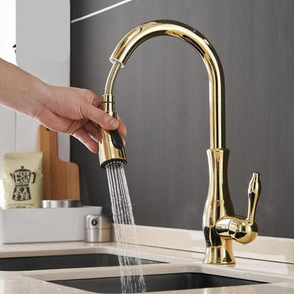 Robinet de cuisine en inox avec douchette extractible, vue 5