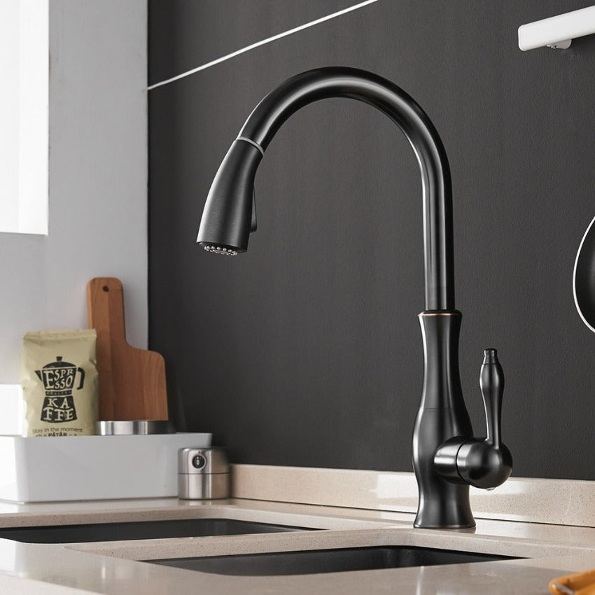 Robinet de cuisine en inox avec douchette extractible, vue 2