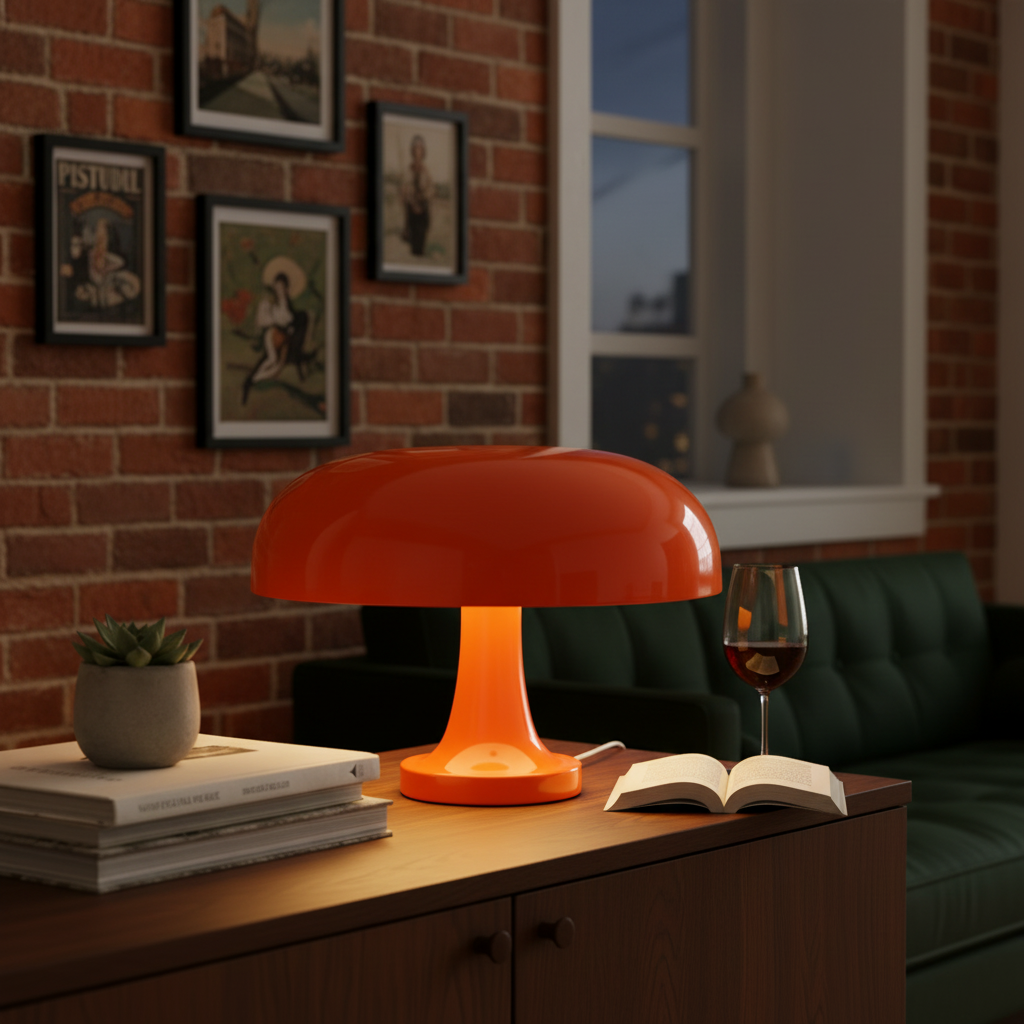 Lampe Sienna dans un salon aux tons sombres
