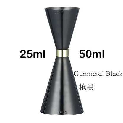 Doseur à cocktail en acier inoxydable, finition noire