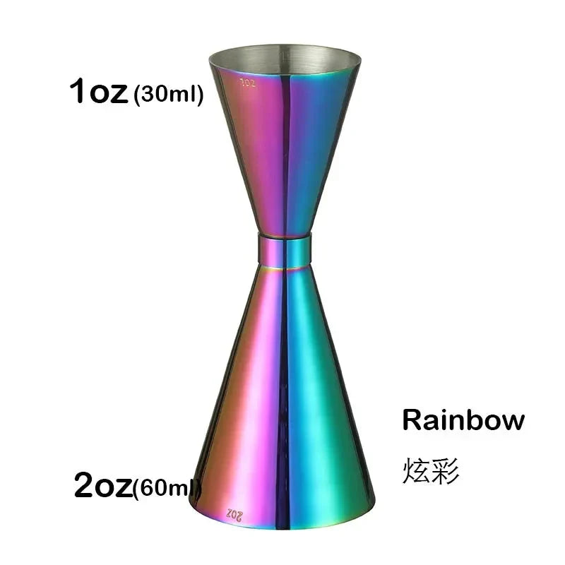 Doseur à cocktail en acier inoxydable, finition multicolore