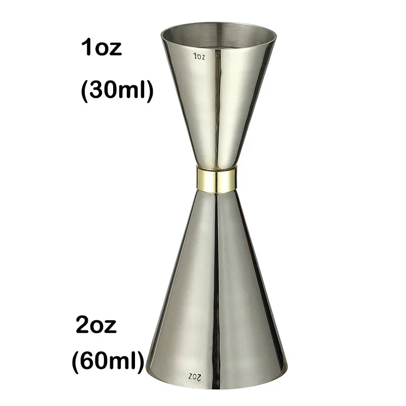 Doseur à cocktail en acier inoxydable, finition argentée