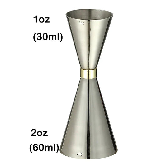 Doseur à cocktail en acier inoxydable, finition argentée