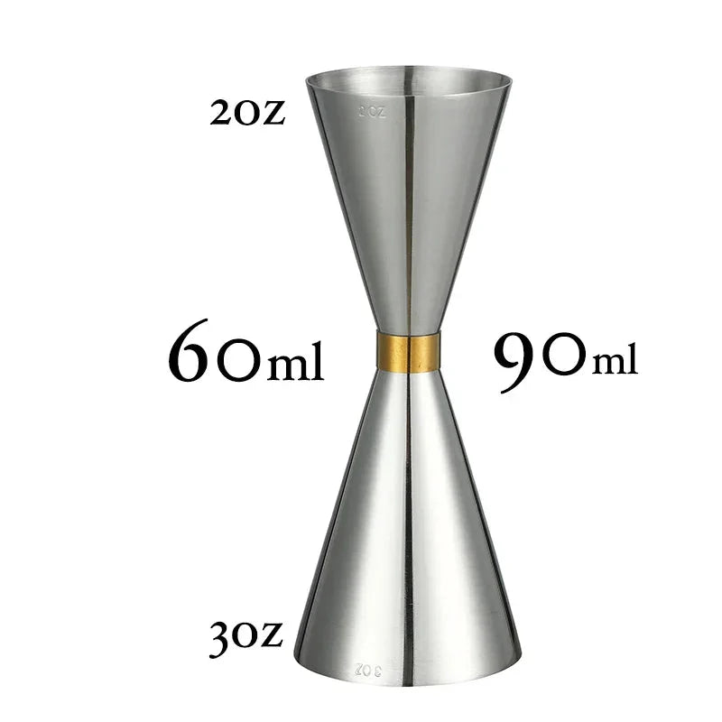 Doseur à cocktail en acier inoxydable, finition argentée