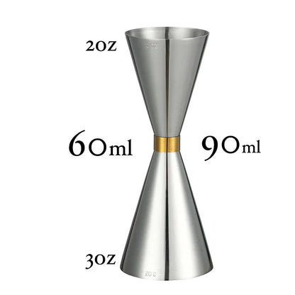 Doseur à cocktail en acier inoxydable, finition argentée