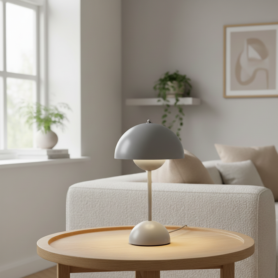 Lampe à poser LED tactile grise
