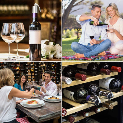 Bouchon à vin réutilisable en acier inoxydable et silicone